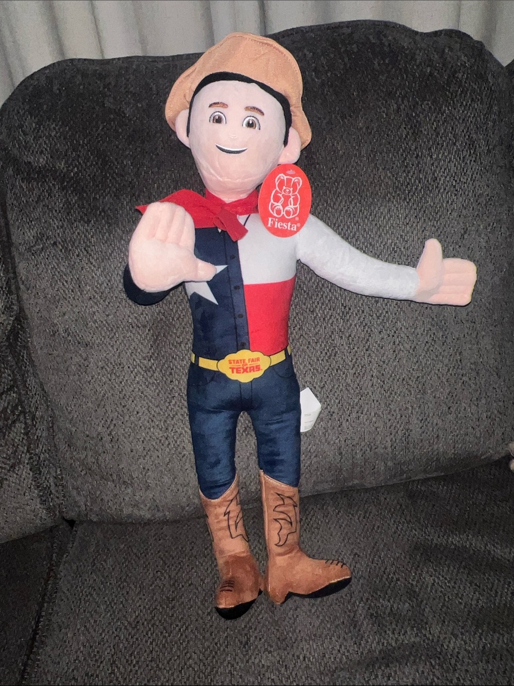 Fiesta Plush Texas Cowboy Costume in Red, White, Blue & Tan